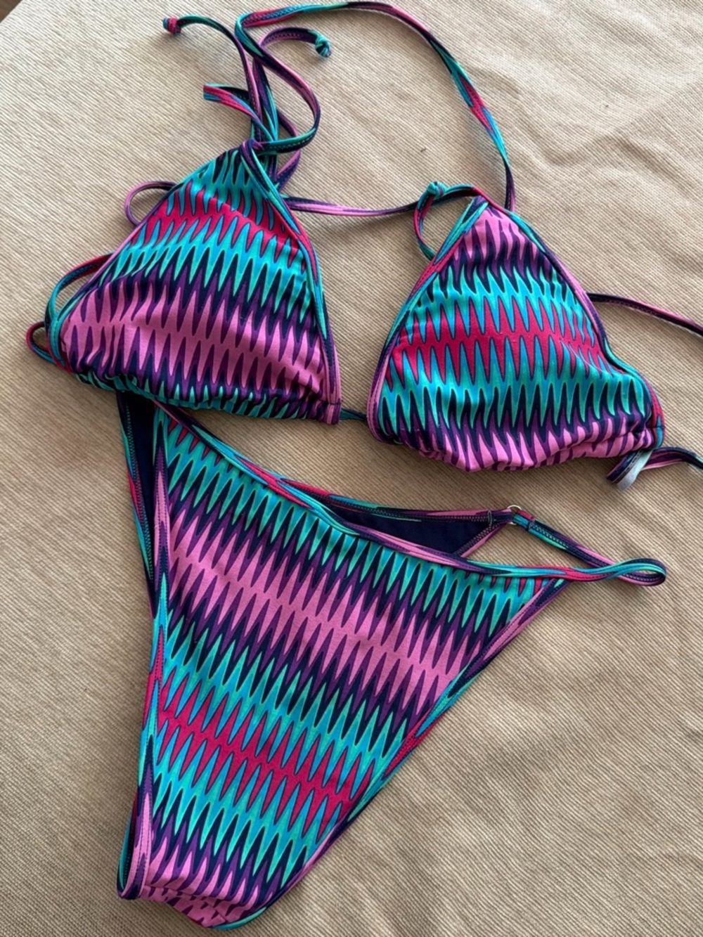 Source Unknown Women Swim Bikini in Teal, Purple, Pink